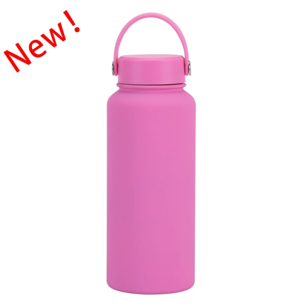 New Stainless Steel Sports Water Bottle Large-capacity 1L American Wide-mouth Insulated Flask Portable Outdoor Customized Water Cup