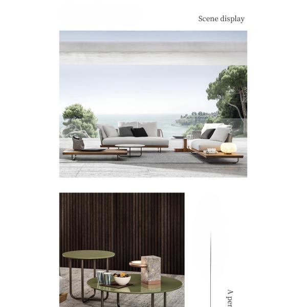 Modern New Design PL Ribbon Woven Aluminum Frame Hotel Villa Sofa And Table Set