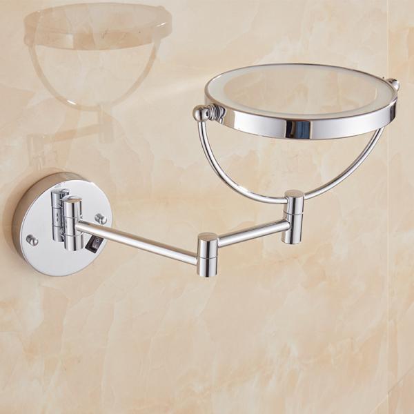 bathroom accessories Led Telescopic Mirror Double Side Mirror wall mounted folding makeup mirror