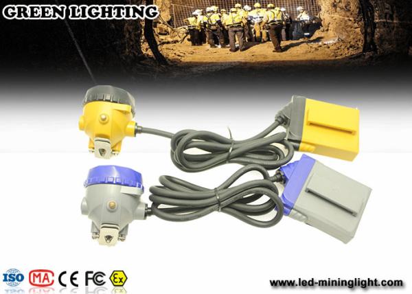 Yellow KL12LM 25000lux Mining corded miners Cap lamp 4 levels lighting with 12 ah battery