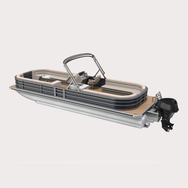 Pontoon en aluminium de 25 pieds, bateau de fête avec moteur et remorque