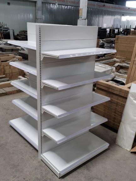0.8mm Metal Supermarket Shelf Rack White Lenght 900mm 1200mm