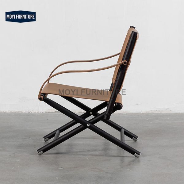 No Electric Italian Designer Light Luxury Living Room Folding Chair Portable Leather Wood Recliner Armchairs Villa Home