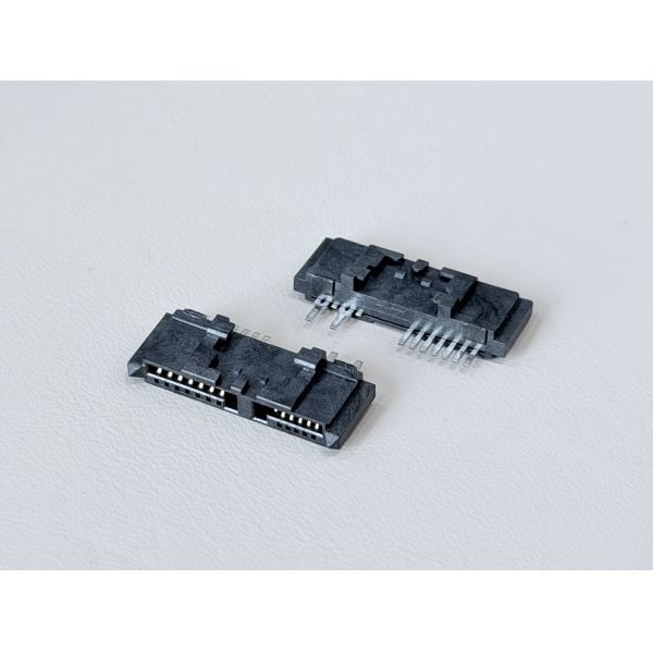 High-Reliability SATA 13Pin 180° Right-Angle Wire Solder Female Connector with Latch 1.27mm Pitch | Electronic Signal & Power Terminal Connector for Server, Storage, Automotive Cable & Custom Wire Har