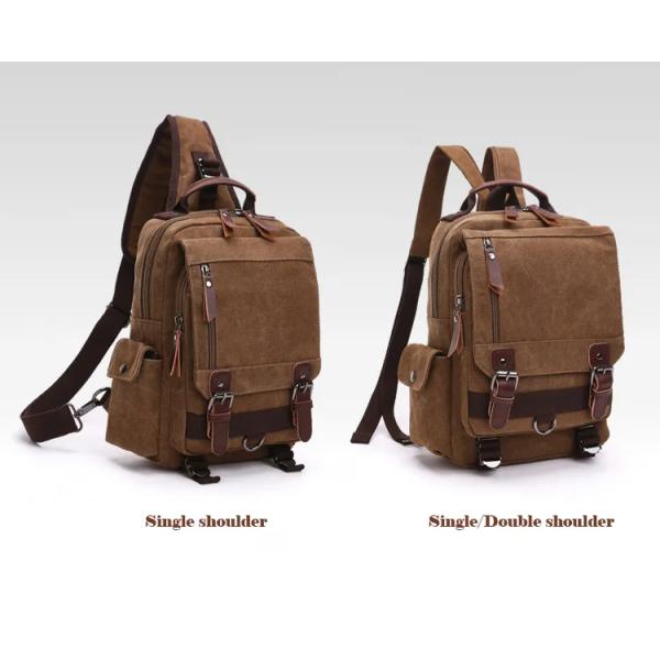 Сумка посыльного холста ноутбука 16OZ плечевого ремня кожаного тела людей взаимного одиночная стильная