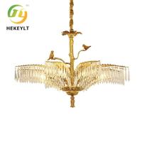 Tout le salon de cuivre Crystal Chandelier Light Luxury Villa Hall Lamp Atmospheric Custom