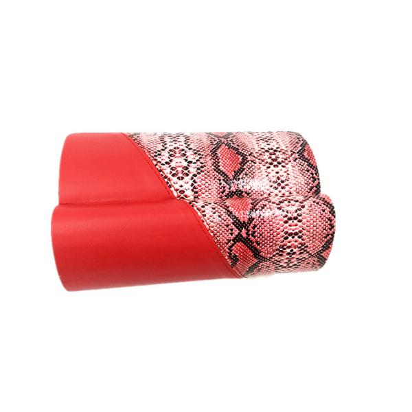 Snake Stripe Red Personalised Hard Glasses Case PU Leather Material