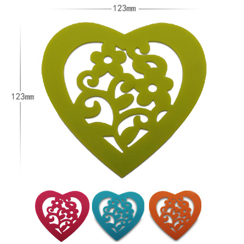 OEM FDA/LFGB Silicone Kitchen ware Heat-resistant Heart Shaped Silicone mat SM-012