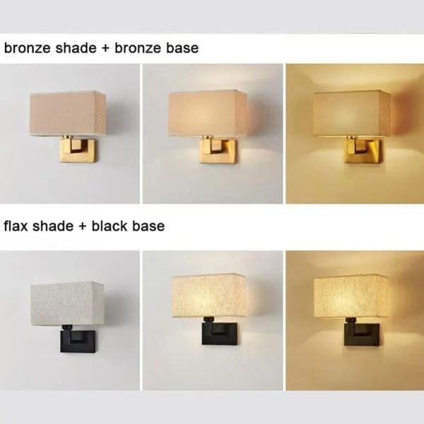 USB Wall Lights with Switch Rectangle White Yellow Fabric mirror front light(WH-MR-95)