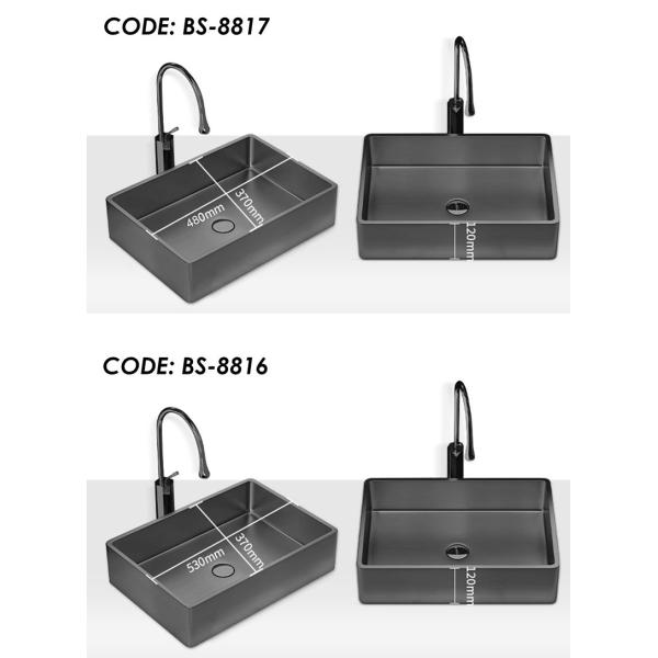 SUS304 Rectangular Stainless Steel Vessel Sinks For Hotel Bathroom