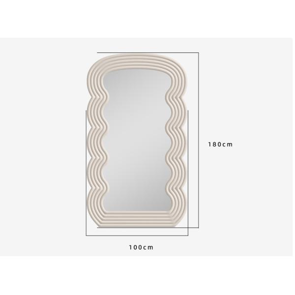 White Wavy Full Length Mirror 71x32 Arched Mirror For Bedroom And Living Room