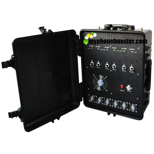 6 Bands 300W High Power Luggage Portable Vehicle Mounted Jammer Military Security Blocker Jammer Block 2G 3G 4G Wifi