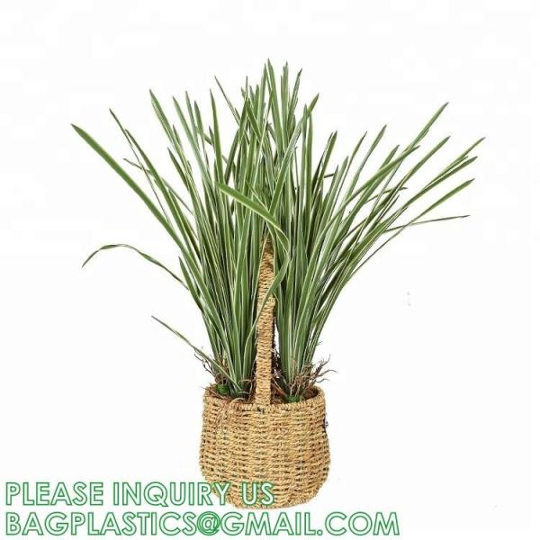 Artificial Plants 6 Pack Onion Tall Grass Greenery, Faux Fake Grass Shrubs Plant Flowers Wheat Grass for House Home