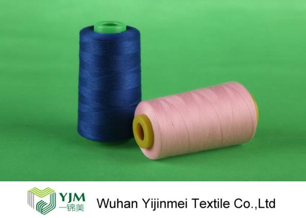 Plastic Cone Dyed  Polyester Industrial Sewing Machine Thread For Textile / Garment