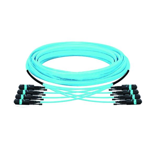 100G 72 Fiber OM3 MTP Patch Cord Aqua Cable