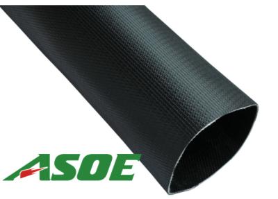 Nitrile Rubber 6 Inch Lay Flat Discharge Hose , Ribbed Cover Flat Hose Pipe