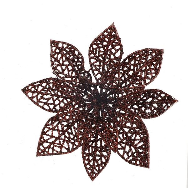 Christmas Day Decoration Christmas Flower 15CM Double Layer Hollow Christmas Tree Decorative Flower Gold Powder Flower