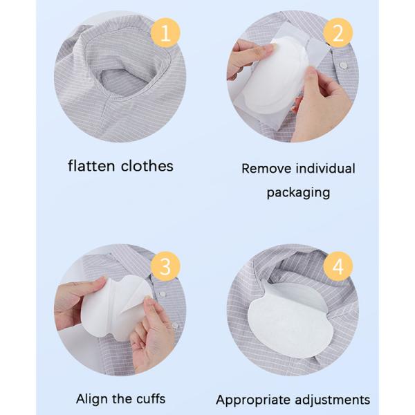 40pcs Ultra-thin Underarm Sweat-absorbing Sticker with Polymer Mint Silver Ion Non-woven Airlaid Paper SAP Pulp PE Film