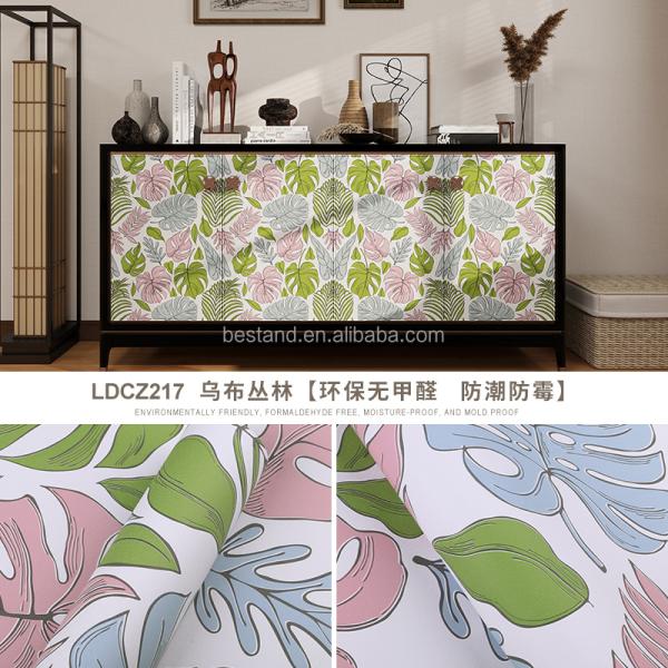 Autoadhesivo Vintage Papel de pared floral Estante de revestimiento para la cómoda de los cajones del gabinete a prueba de agua y diseño de flores 3D moderno