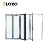 Porte de patio pliante en verre d'aluminium résidentiel Lowes avec serrures résistantes à l'humidité