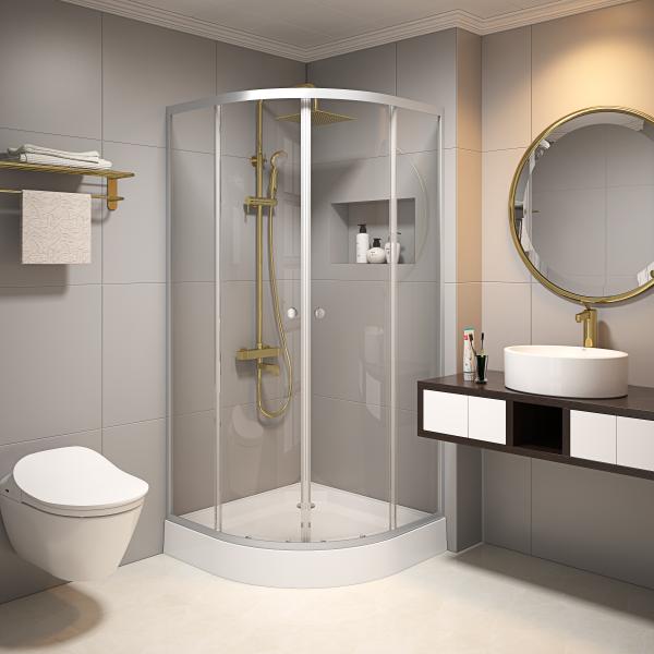 5mm tempered glass 900x900x2000mm Bathroom Curved Corner Shower Enclosure , Shower And Bath Enclosures