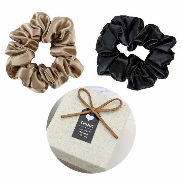 22mm Oversized Silk Scrunchie , 100% Mulberry Silk Thick Hair Bobbles With Gift Bag