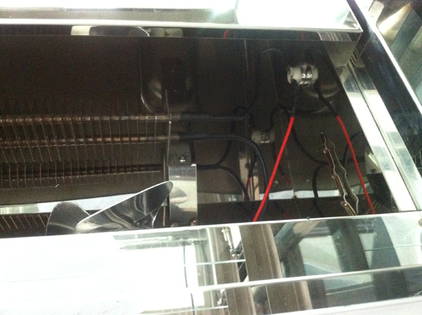 Dry Heating Food Display Showcase Square T5 Light Glass Food Warmer Display Case