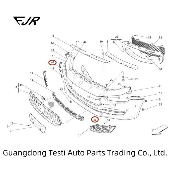 673008193 2017-2019 Front Bumper Trim Strip For Ghibli Left And Right Replacement