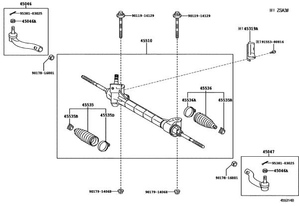 Oui Toyota RAV4 support de direction hydraulique 45510-42010 pour SR-1012 MASUMA 45510-42060