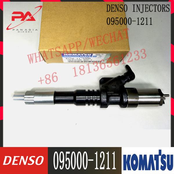 Excavator Parts Engine SA6D125E Komatsu Fuel Injectors Nozzle Assy 6156-11-3300 095000-1211 For PC400