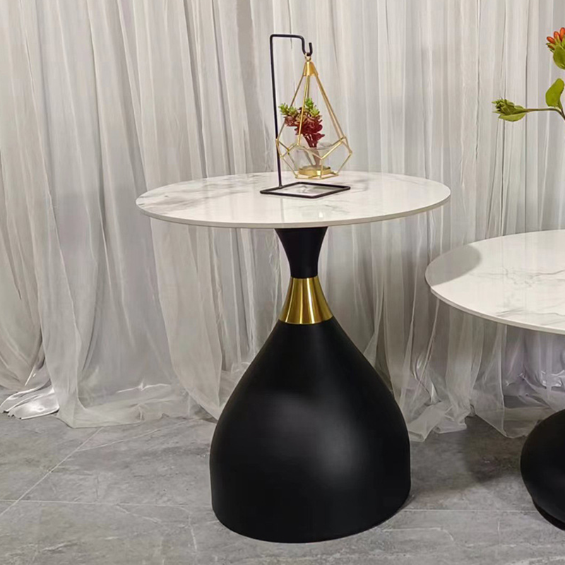 Modern Convertible Metal Accent End Table Bedside Table Small Sofa Side Table Coffee Table for Living Room Sintered Stone Rock