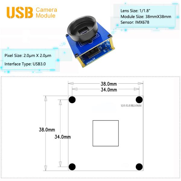 8MP Mini Type-C Sony IMX678 CMOS Image Sensor 4k Camera Module