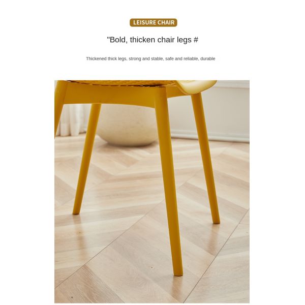 Modern Lightweight Portable Accent Chair for Dining Office Living Room Waterproof Thickened Plastic Patio Balcony Lounge