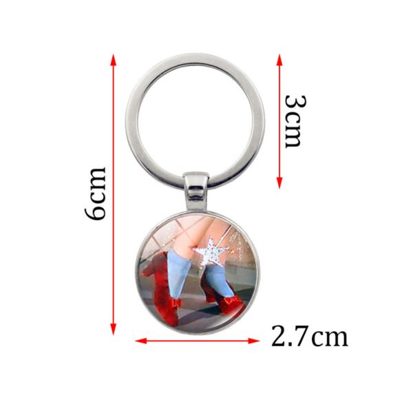 Wizard of Oz Good Witch KeyChain Round Printing Sticker Keyring Fairy Tale Movie Keyholder Custom logo