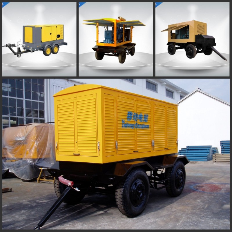 CE / ISO 3 Phase Trailer Mounted Diesel Generator Soundproof six Cylinder