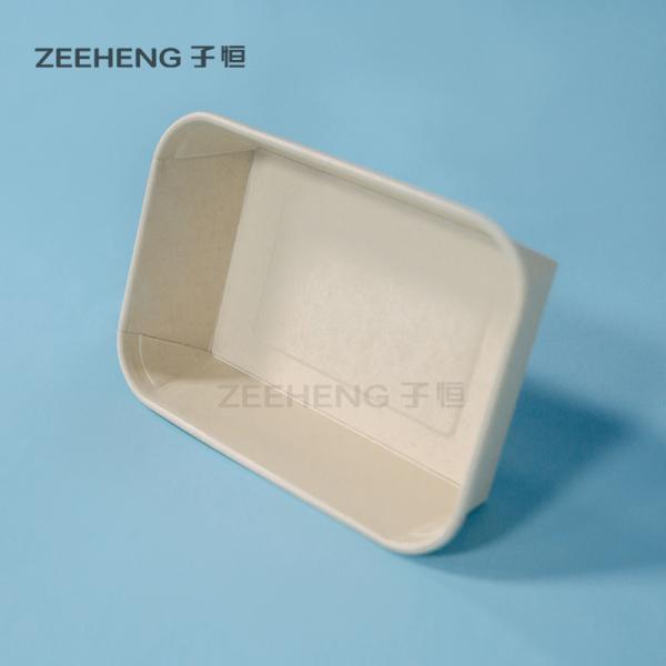 Rectangle Biodegradable Disposable Bowls Bamboo Pulp Paper Food Container