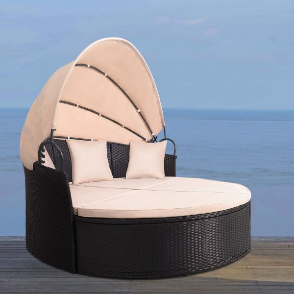 Garden Furniture Outdoor Low Price PP Injection Wicker Garden Outdoor Plastic Rattan Sofa Set Black Waterproof Party Seat