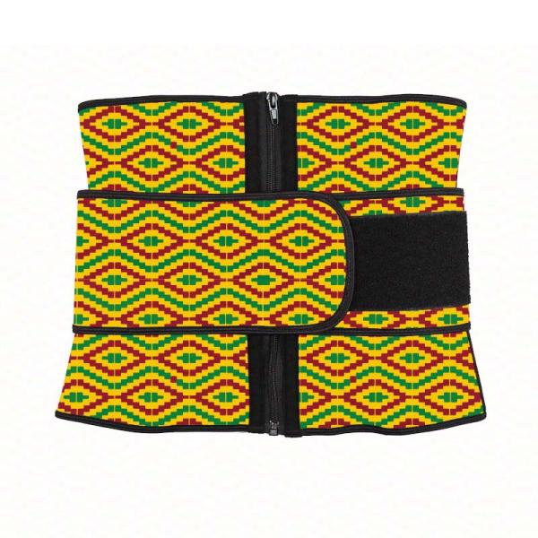 Sweat Fit Adjustable Waist Trimmer Kente Cloth Everyday Waist Cincher