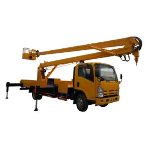 Truck Mounted 16m Aerial Work Platforms woith Water tanker High Performance Whtsp:+8615271357675