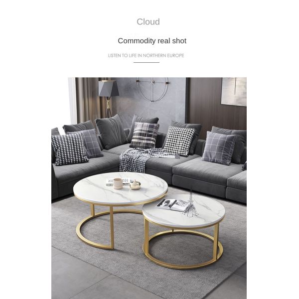 Light Luxury Nordic Minimalist Adjustable Coffee Table TV Stand Storage Drawer Modern Sintered Stone Top Metal Frame for Living