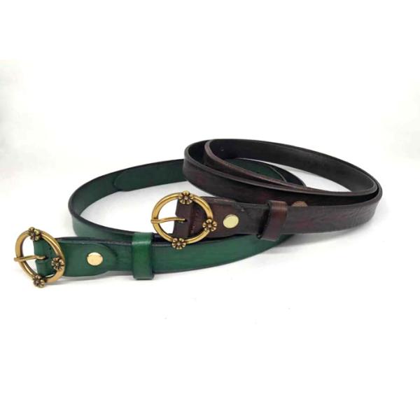95cm Womens Casual Leather Belt For Jeans Green Color