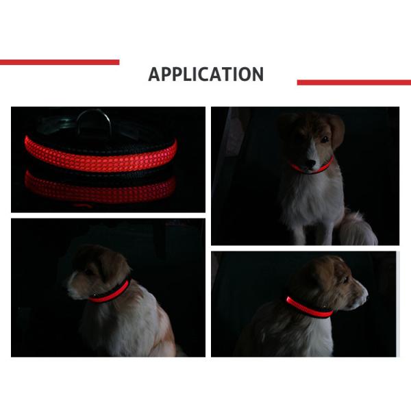 LED Nylon Dog Collar Dog Cat Harness Flashing Light Up Night Safety Pet Collars