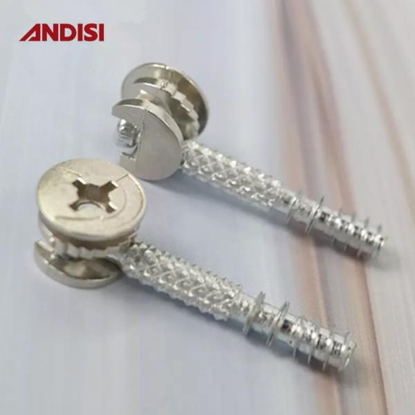 Modern Design Zinc Alloy Flat Eccentric Cam 3 in 1 Mini Fix Screw Cam Lock for Furniture