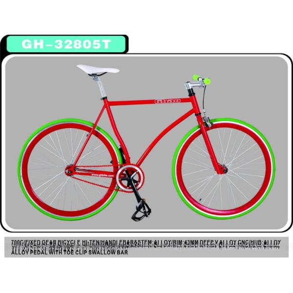 Affordable RED MIX BULE Colorful Fixed Gear Bike Fixie Bicycle with Steel Stem 10kg
