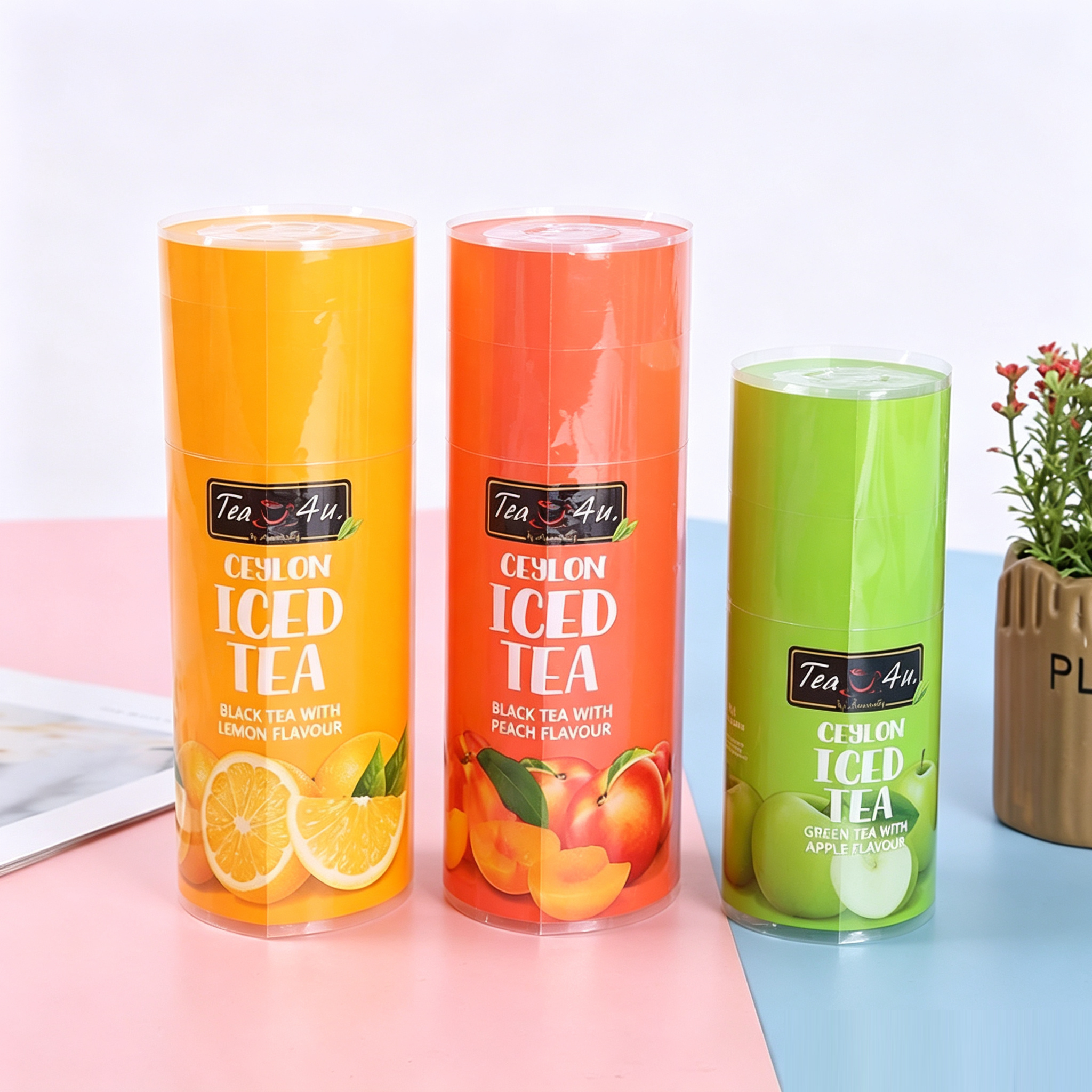 Custom PVC Shrink Sleeve Labels For Juice Bottles | Full Wrap Heat Shrink Film Label For Iced Tea Fruit Drink Plastic Bottle OEM Printing
