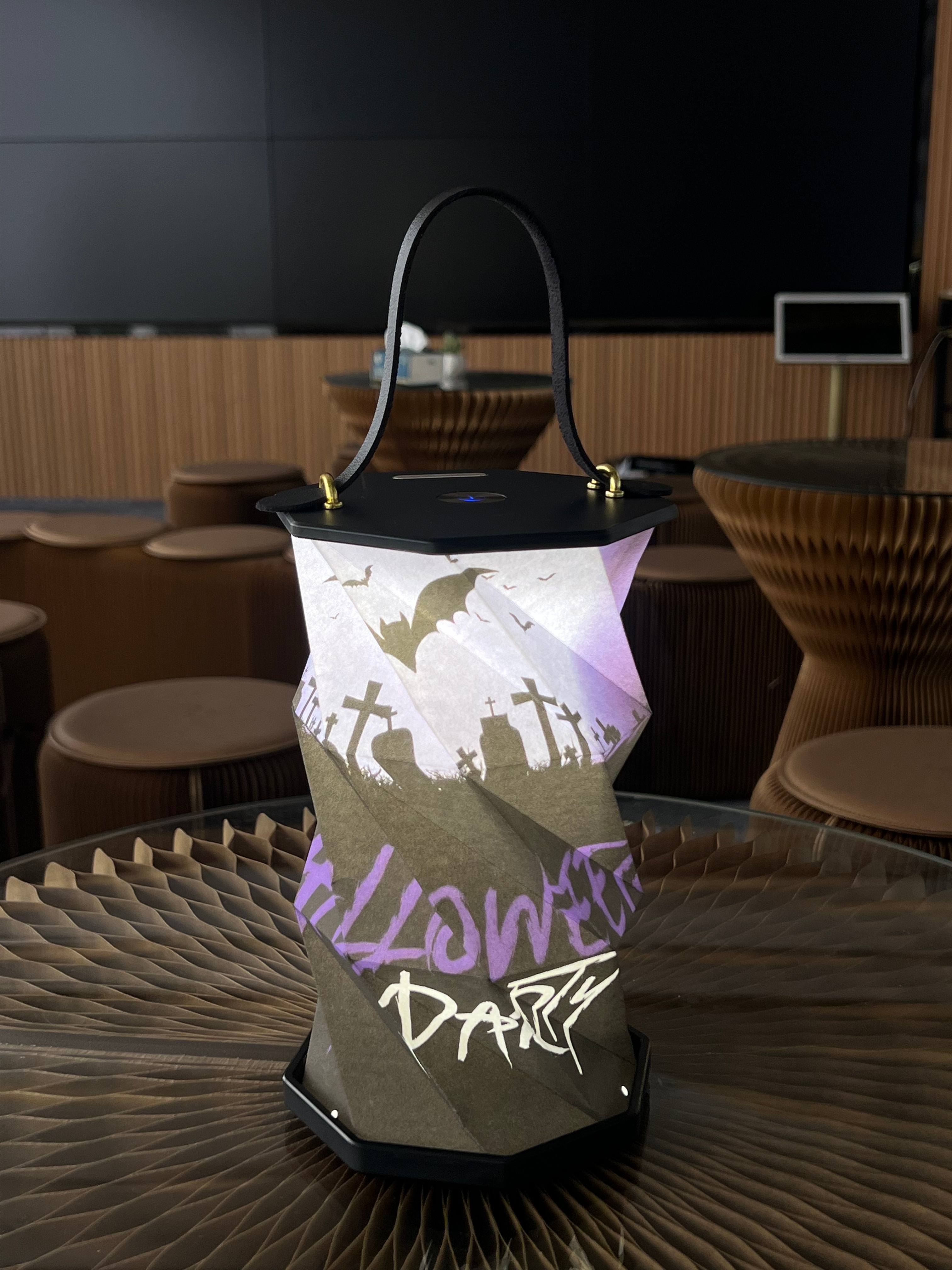 Designer Bedside Folded Paper Lamp Lantern Souvenir Lighting Halloween Gift