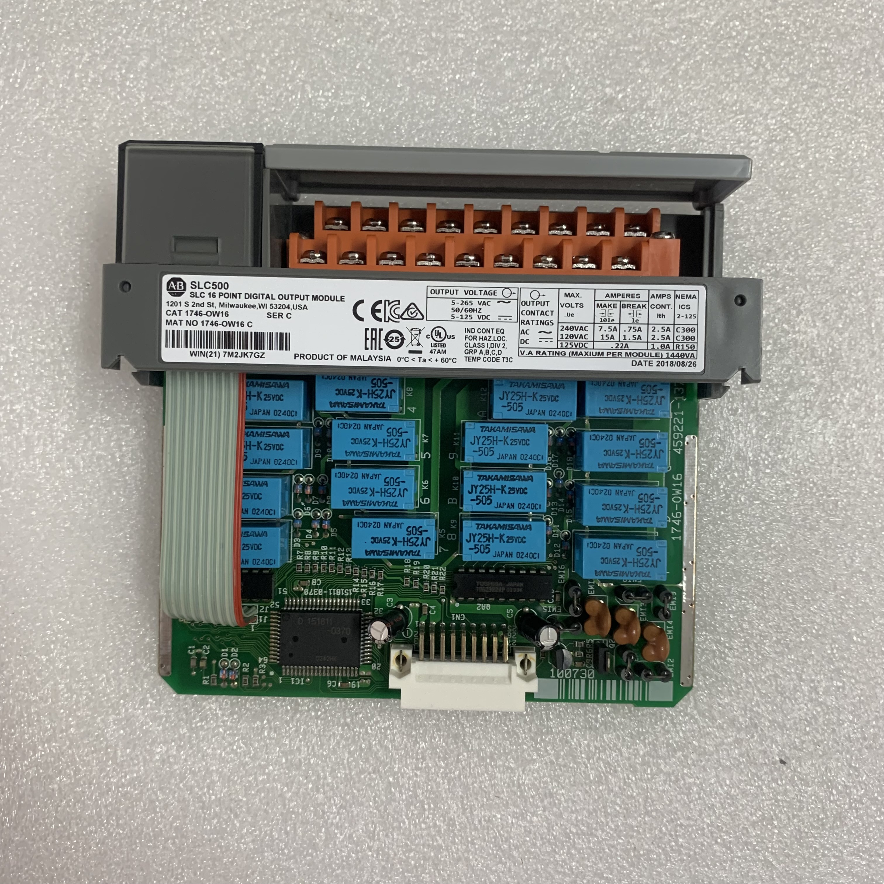 AB 1746-OW16 ВЫВЕЛ НАРУЖУ МОДУЛЬ SLC 500 РЕЛЕ 5-125VDC 50/60HZ 16 ПУНКТОВ НОВОЕ