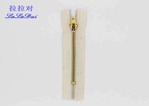 Antique Copper Clothes Cotton Zipper Ykk Teeth 4.5 Yg Slider 8cm - 18cm Or Customized