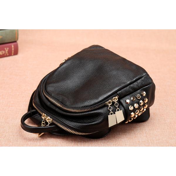 Fashion Pu Rivet Backpack Preppy Style For Women Bag