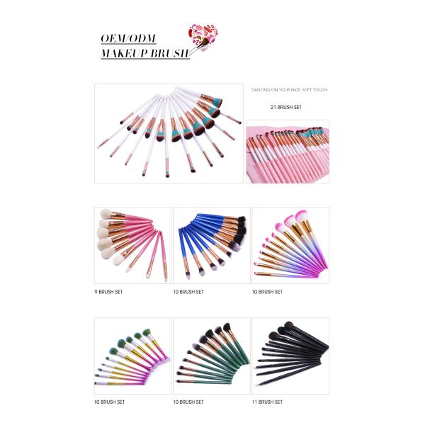 8pcs Face And Eye Makeup Brush Set Aluminum Ferrule ISO 22716